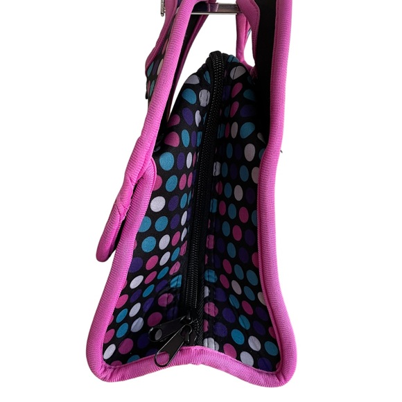 CURVES INSULATED LUNCH BAG Pink Gray Purple Black Turquoise Collapsible - Picture 4 of 14